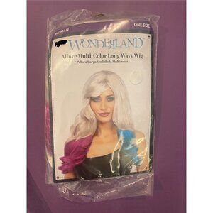 Wonderland Allure Wig For Halloween Parties Alice Harley Quinn Pink White Blue
